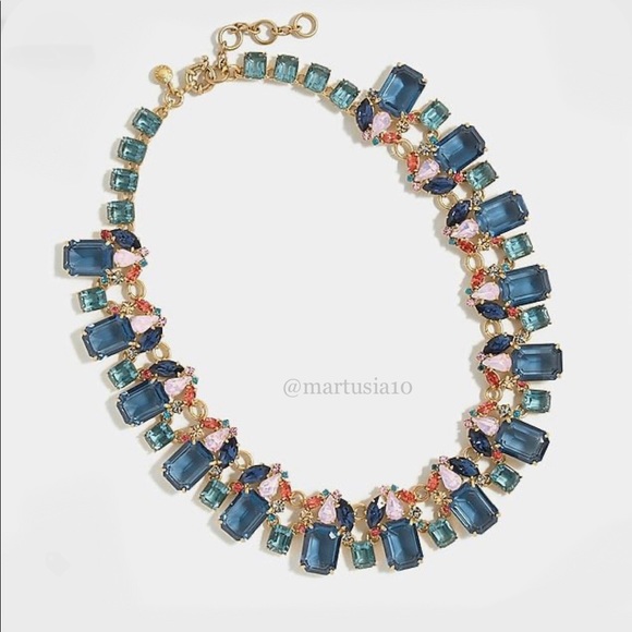 J. Crew Jewelry - J.Crew cluster Drop Stone Necklace in Blue